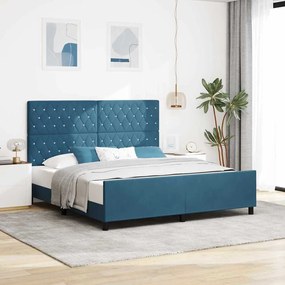 Cama de Veludo Azul Escuro vidaXL 180x200 cm