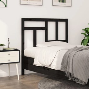 vidaXL Cabeceira de cama 105,5x4x100 cm pinho maciço preto