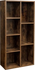 Estante simples de 7 compartimentos 50 x 24 x 106 cm Castanho vintage