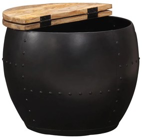Mesa de centro redonda 53x43 cm madeira de mangueira maciça