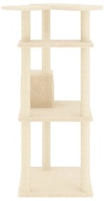 Árvore para gatos c/ postes arranhadores sisal 123 cm cor creme