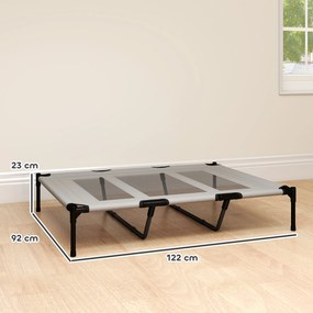 Cama Elevada para Cães Grandes com Malha Respirável e Saco 122x92x23 cm Preta