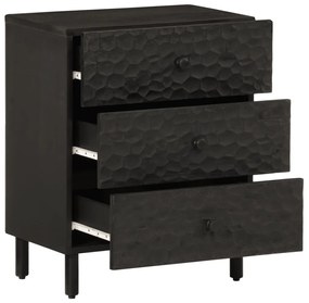 Mesa de cabeceira 50x33x60 cm madeira de mangueira maciça preto