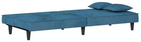 Sofá-cama veludo azul