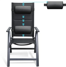 Conjunto de 2 Cadeiras de jardim Bern Premium estofada antracite