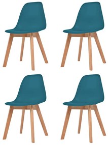 Cadeiras de jantar 4 pcs plástico turquesa