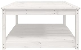 Mesa de jardim 121x82,5x45 cm madeira de pinho maciça branco