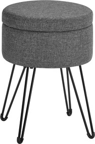 Banco toucador com espaço de arrumação Ø31 x 43 cm Cinzento
