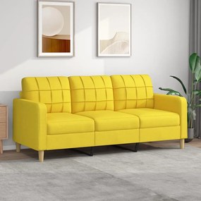 Sofá de 3 Lugares - Vilamoura - Em Tecido - Cor Amarelo - 198x77x80 cm