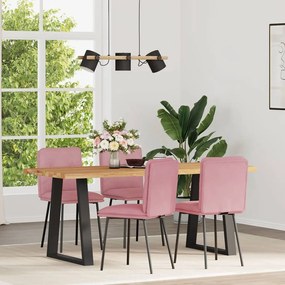 vidaXL Cadeiras de jantar 4 pcs veludo rosa