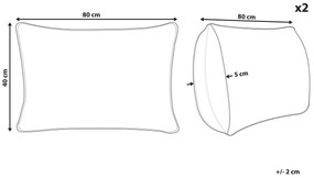 Conjunto de 2 almofadas de alto perfil em microfibra 40 x 80 cm ERRIGAL Beliani
