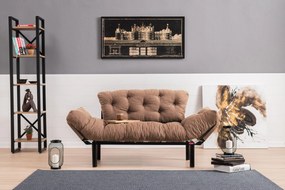 Sofá-Cama de 2 Lugares Nitta – Castanho Claro – 155x85x70 cm