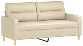 3 pcs conjunto de sofás com almofadões tecido cor creme
