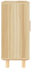 Aparador 60x30x70 cm madeira pinho maciço/vime natural castanho