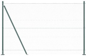 Cerca Hexagonal vidaXL Verde 1,5x10 m Aço