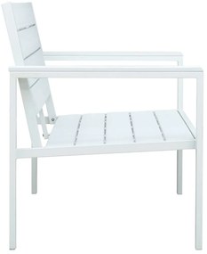 Banco de jardim 120 cm PEAD aspeto de madeira branco