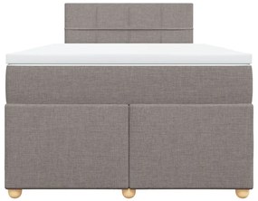 Cama boxspring c/ colchão 120x190cm tecido castanho-acinzentado