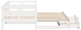Sofá-cama com gavetão e gavetas sem colchão 90x200 cm branco