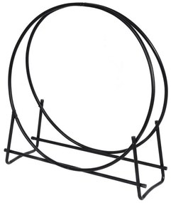 Suporte para lenha Metal Redondo Resistente à humidade 102 x 95 x 33 cm Preto