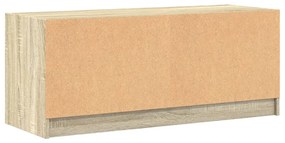 Móvel de TV c/ portas de vidro 102x37x42 cm carvalho sonoma