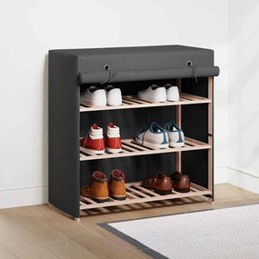 vidaXL Sapateira com cobertura 79x40x80 cm tecido cinzento