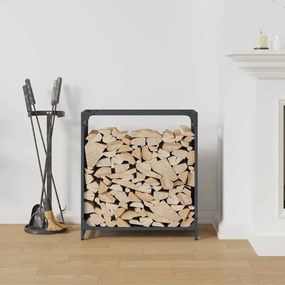 Suporte para lenha 60x28x65 cm aço laminado a frio antracite