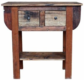 Mesa consola 80x35x80 cm mistura de madeiras recicladas
