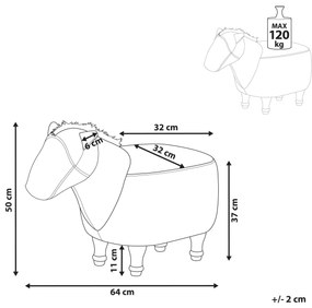 Tamborete animal em pele sintética castanha HORSE Beliani