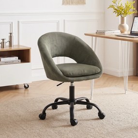 Cadeira de Secretária Ergonómica, 60 x 59 x 89 cm, Altura Regulável, Verde-Escuro