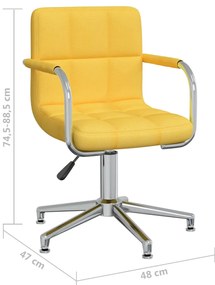 Cadeira de escritório giratória tecido amarelo mostarda