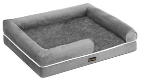 Cama para cachorro FEANDREA, sofá ortopédico, lavável, antiderrapante, cinza PGW076G02