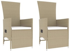 3 pcs conjunto lounge para jardim vime PE e aço bege