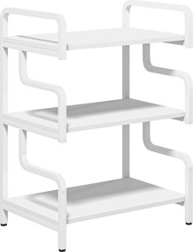 HOMCOM Suporte para Impressora de 3 Níveis com Estrutura em Aço e Estante de Arrumação para Escritório e Casa 55x40x77 cm Branco | Aosom Portugal