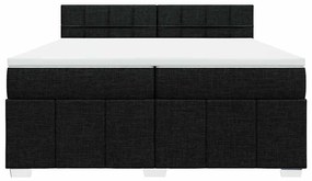 Cama com molas/colchão 200x200 cm tecido preto