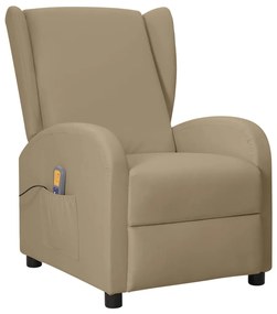 vidaXL Poltrona reclinável couro artificial cappuccino