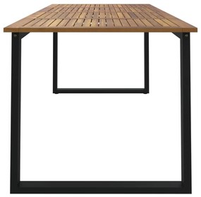Mesa jardim c/ pernas em forma de U 200x90x75 cm acácia maciça