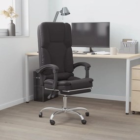 vidaXL Cadeira escritório massagens reclinável couro artificial preto