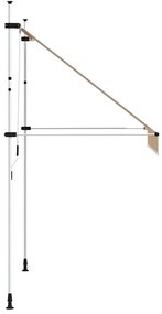 Toldo retrátil manual 200 cm riscas laranjas e brancas