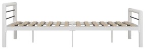 Estrutura de cama 140x200 cm metal branco e preto