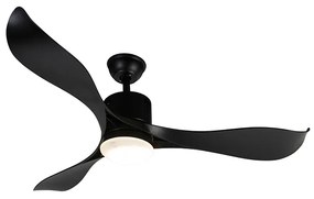 Ventilador de teto preto com LED e controle remoto - Kolm Moderno