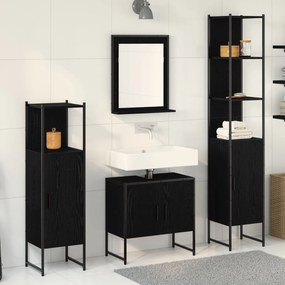 Conjunto de Móveis para Casa de Banho 4 Peças em Carvalho Preto - Made