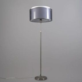 Candeeiro de pé em aço com abajur preto e branco 47 cm ajustável - Parte Design,Moderno