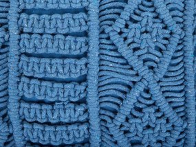 Almofada decorativa em macramé azul 45 x 45 cm KARATAS Beliani