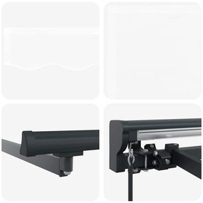 Toldo Retrátil Branco 400x300 cm Poliéster, Alumínio e Tecido