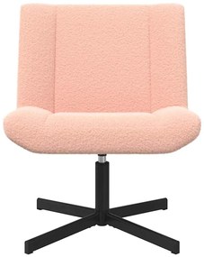 Cadeira de Acento Rosa Bebé Poliéster, Metal Padrão Giratória