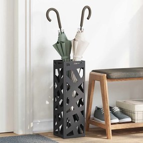 vidaXL Suporte de Guarda-Sol Preto 15.5 x 15.5 x 49 cm Aço