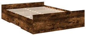 Estrutura de cama c/ gavetas derivados madeira carvalho fumado