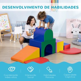 Conjunto de 7 Blocos de Psicomotricidade para Crianças Blocos de Constução Brinquedo para Aprendizagem Multicor