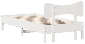 Cama sem colchão 90x190 cm madeira de pinho maciça branco