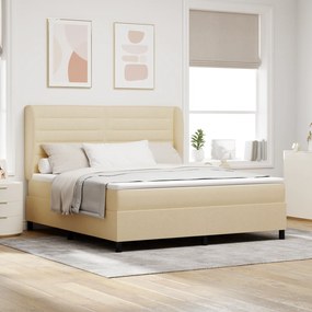 Cama Box Spring com Colchão Creme 180x200 cm Tecido
